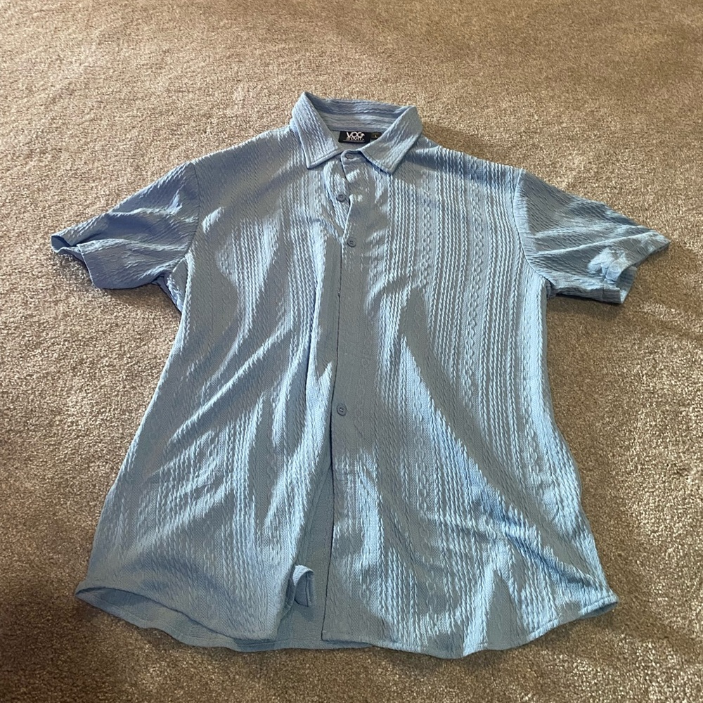 Amazon Blue Casual Button Down Shirt